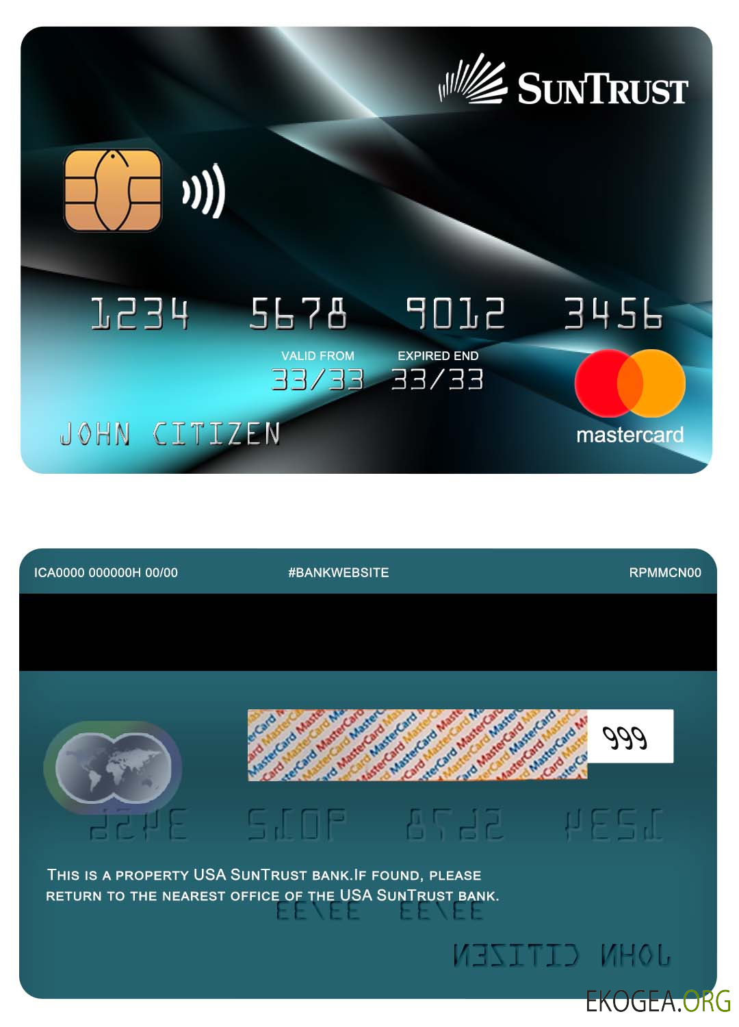 Mastercard de la banque SunTrust aux États Unis